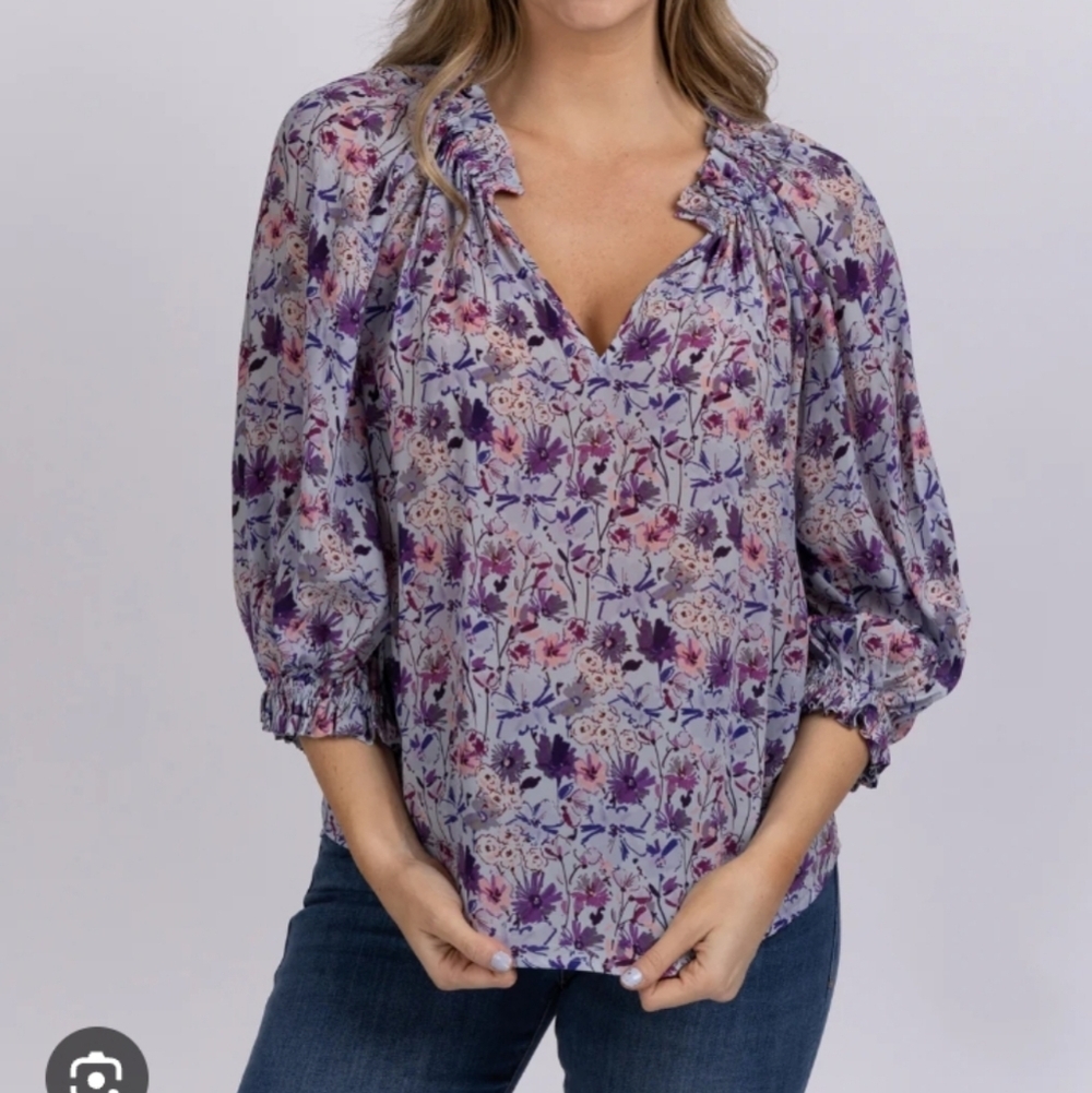 Gilner Farrar Ellie Top Lilac Floral